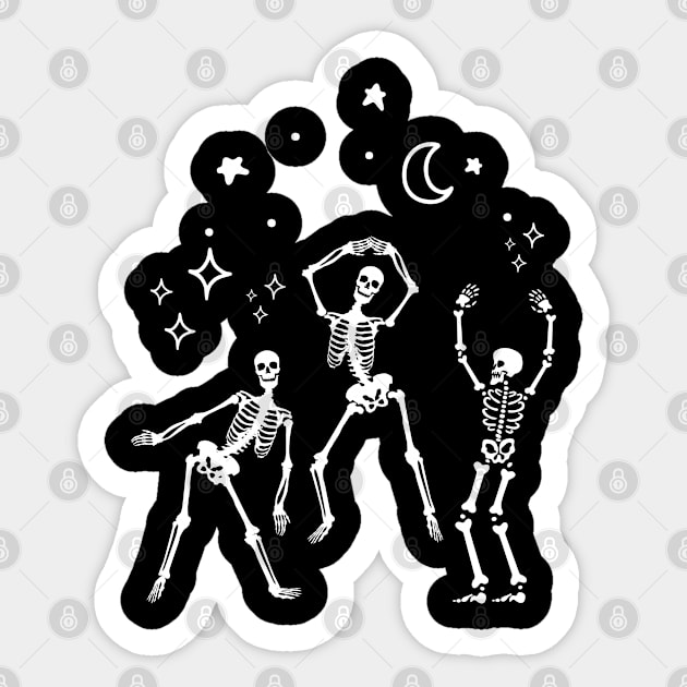 dancing skeleton Sticker by M.Y